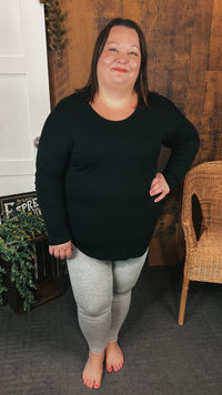 Grey cotton leggings