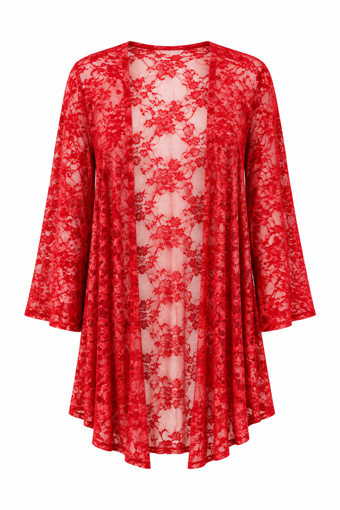 Rosemary Lace Cardigan | Red
