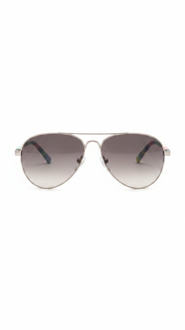 Floral Aviator Sunglasses & Case | Black & Ombre