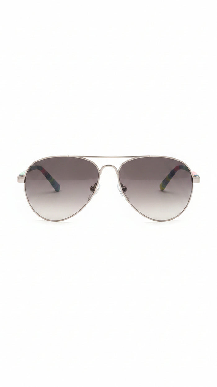 Floral Aviator Sunglasses & Case | Black & Ombre