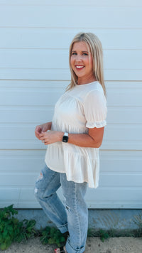 Dolly Babydoll Top: Cream