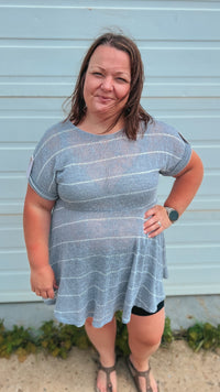 Kelsey Knit Tunic: Blue