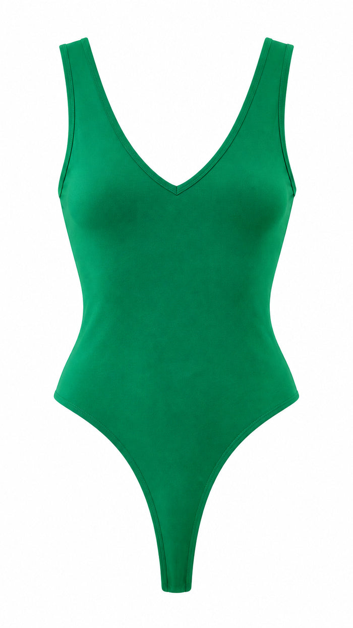 Mylie V-Neck Bodysuit | Kelly Green *SALE*