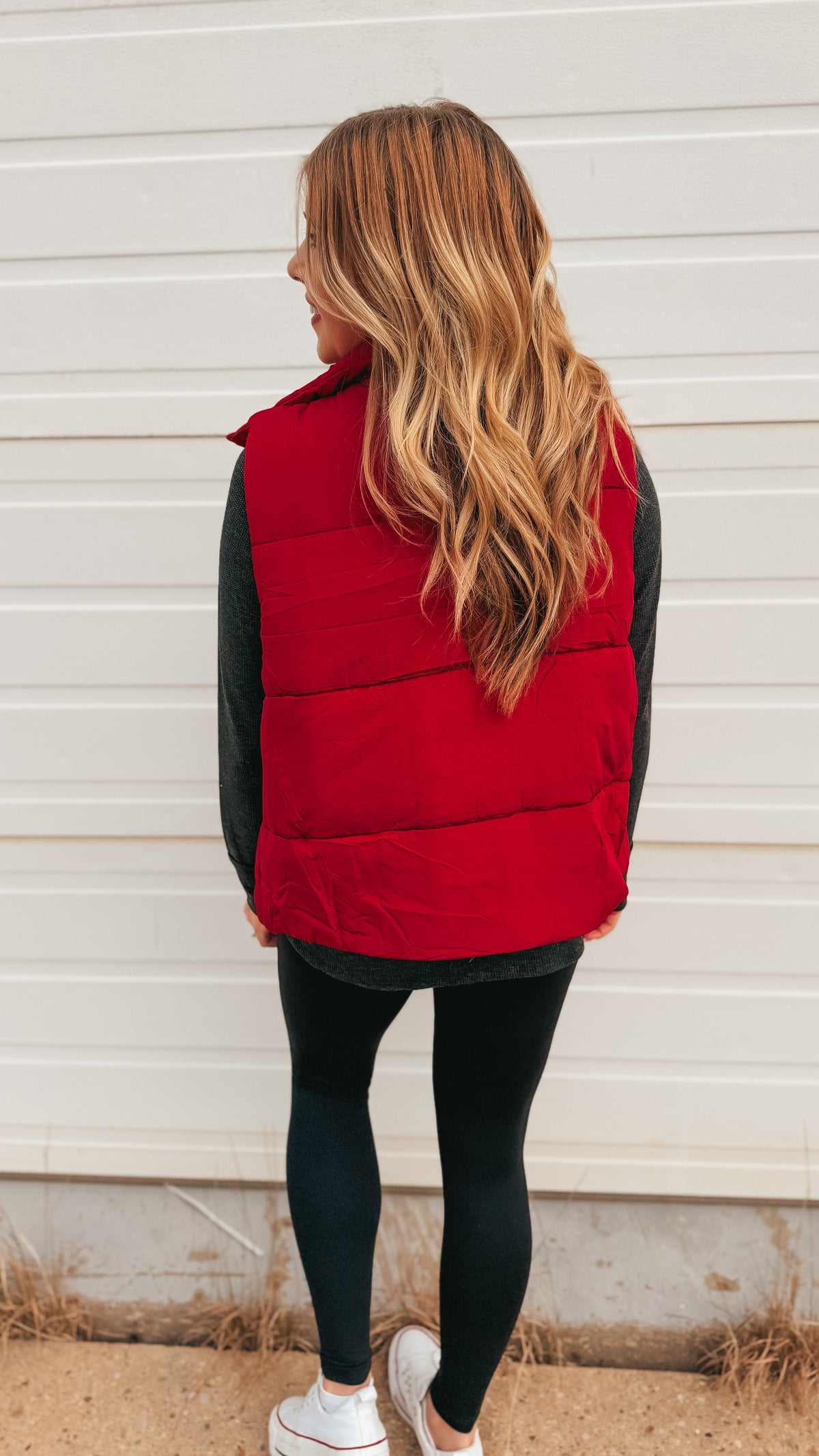 Tori Puffer Vest | Burgundy