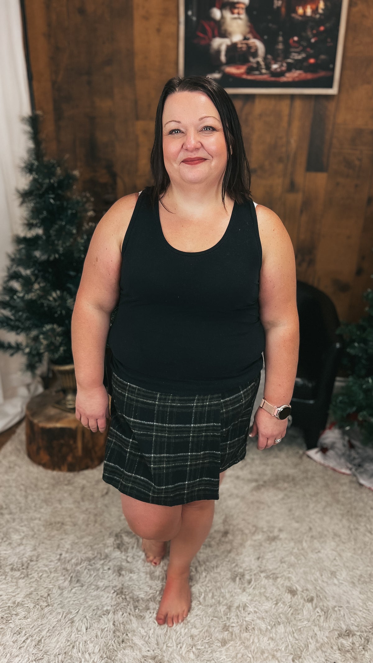 Sophia Fleece Skort | Black & Olive