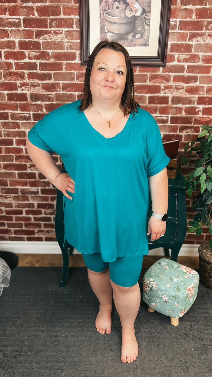 Skylar Short Set: Teal