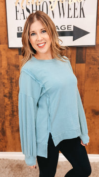 Nancy Ribbed Long Sleeve | Sage