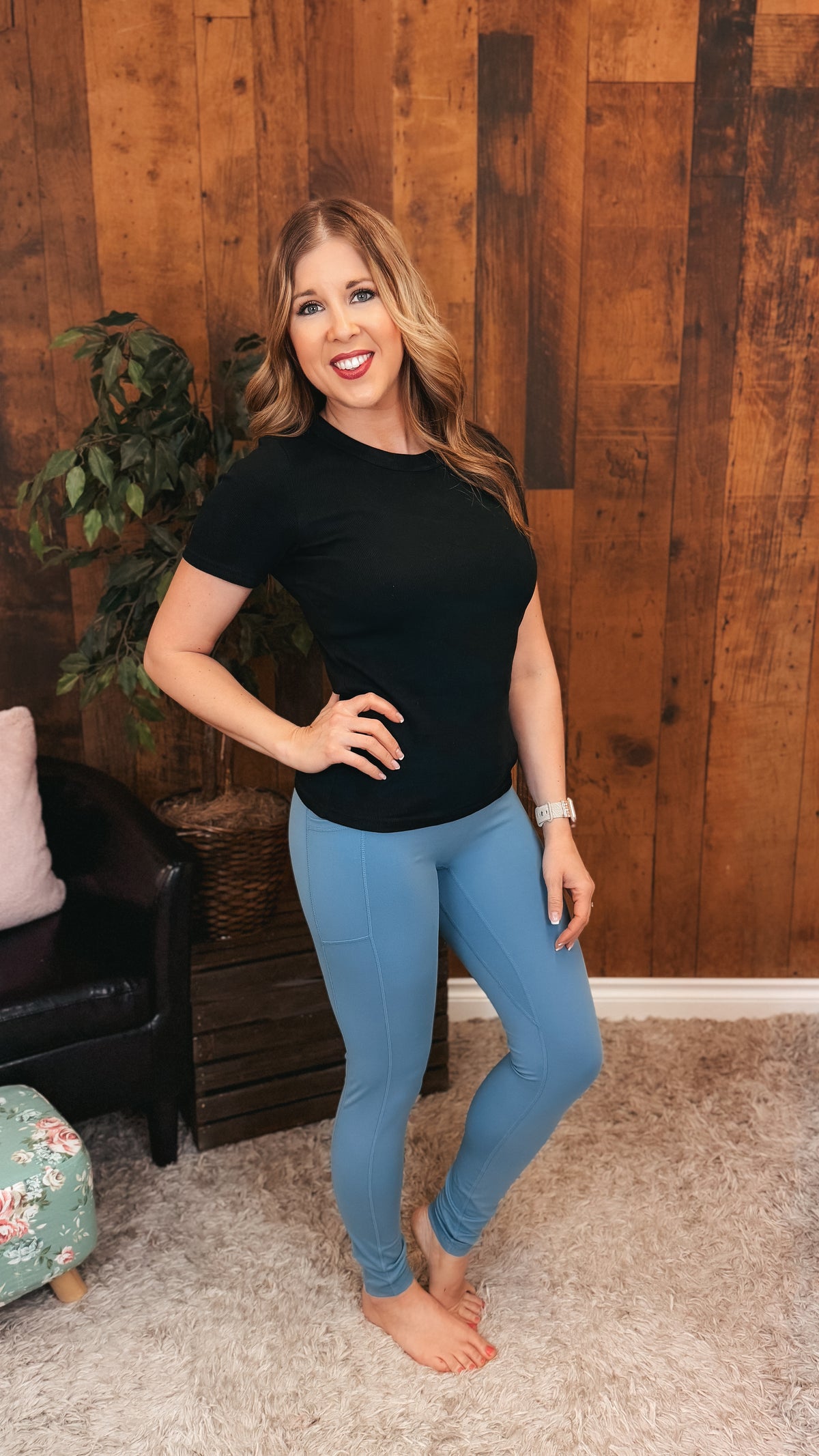 Zoey Athletic Leggings | Ice Blue