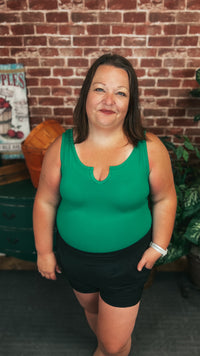 Mylie V-Neck Bodysuit | Kelly Green