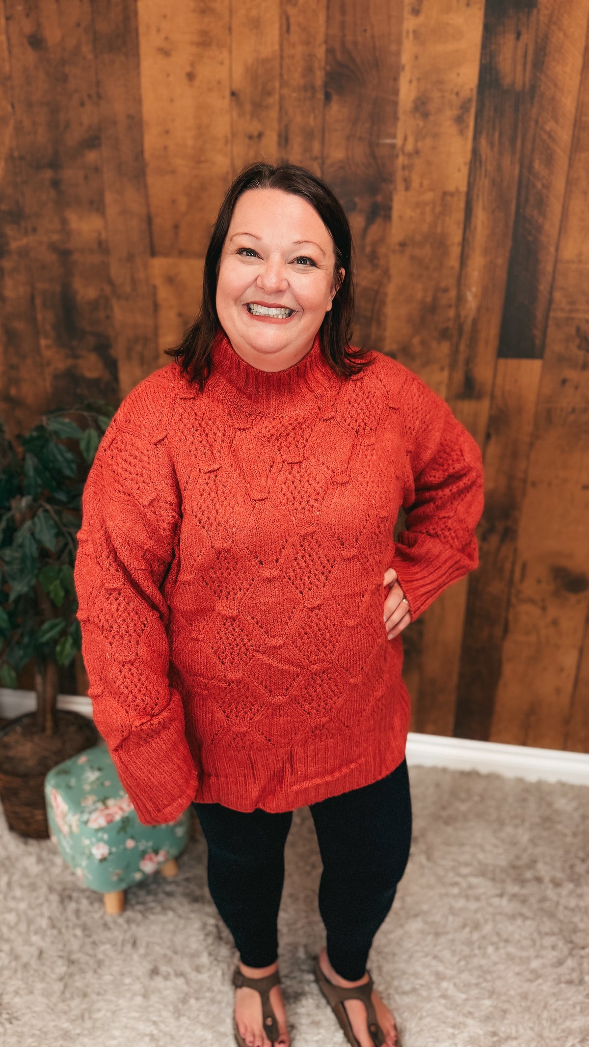 Mae Knit Sweater| Washed Red