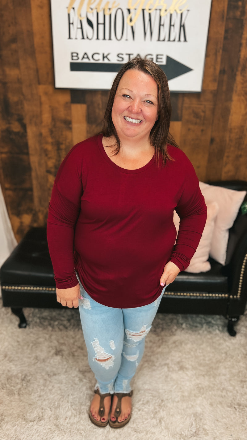 Lauralee Long Sleeve | Burgundy