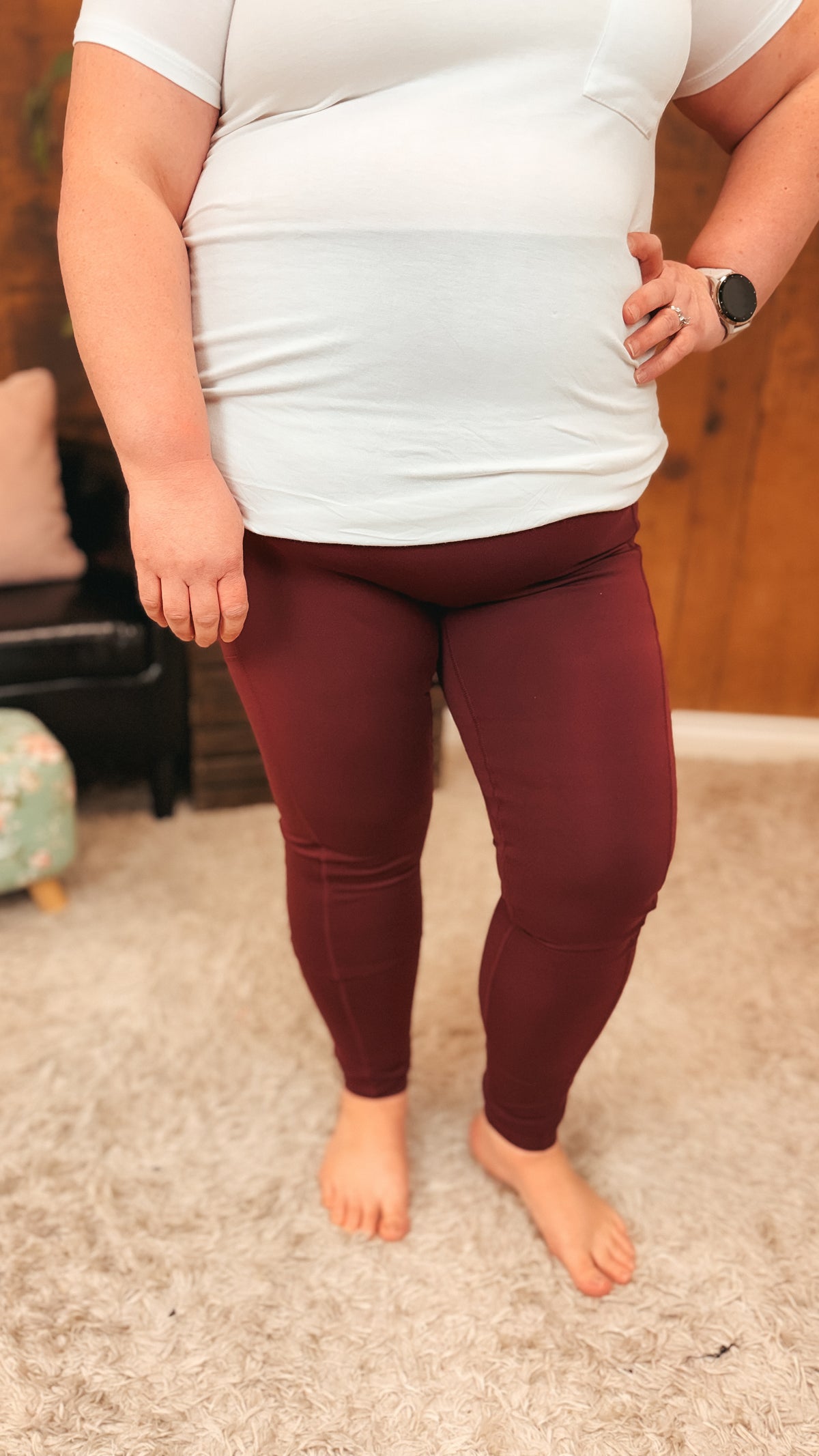 Zoey Athletic Leggings | Wine
