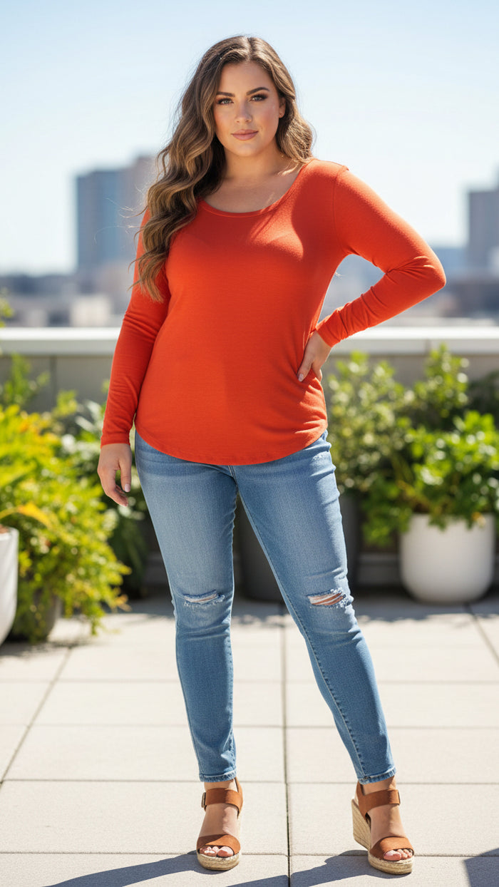 Lauralee Long Sleeve | Burnt Rust *SALE*