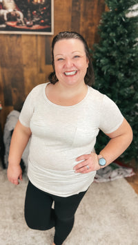 Laura Heathered Tee | Oatmeal