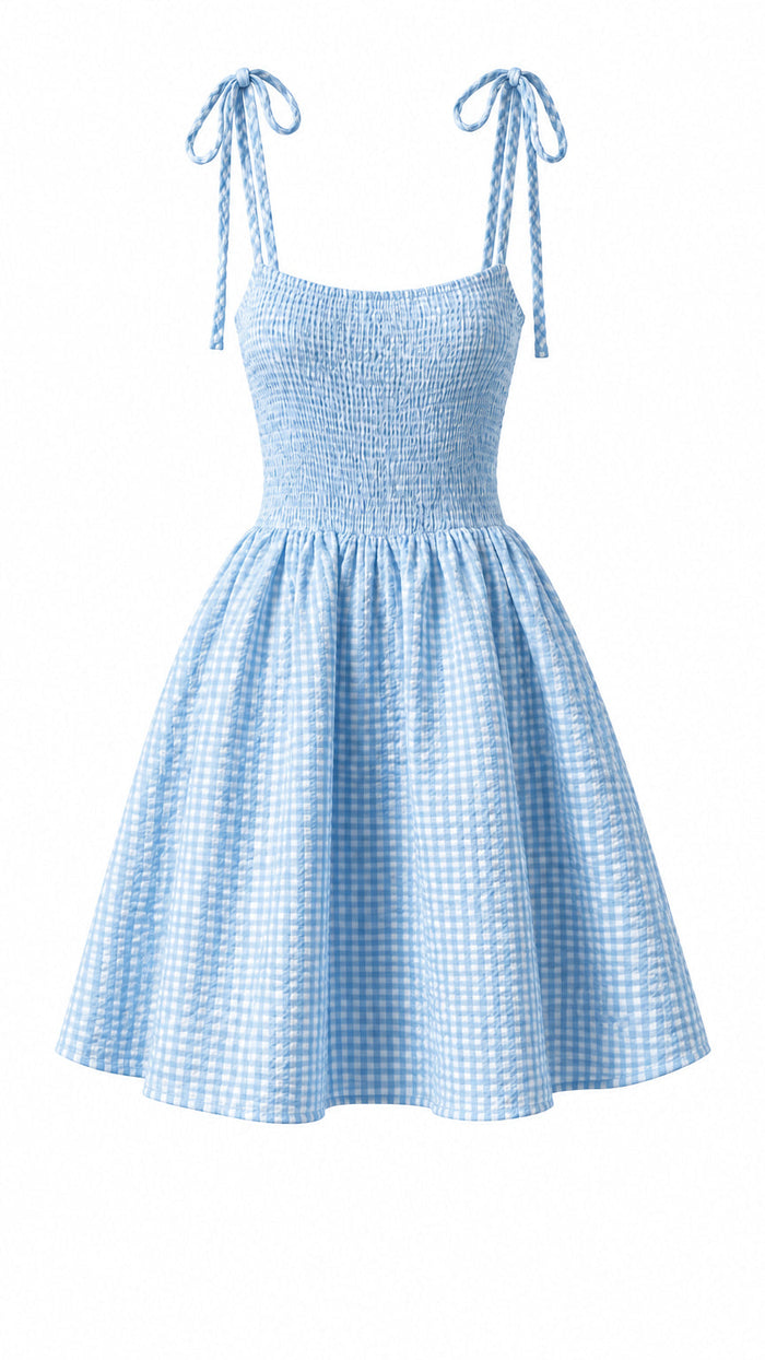 Eva Gingham Sundress | Blue
