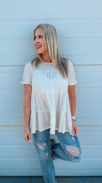 Dolly Babydoll Top: Cream