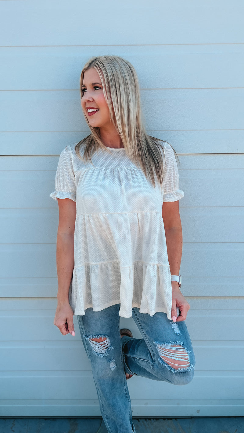 Dolly Babydoll Top: Cream