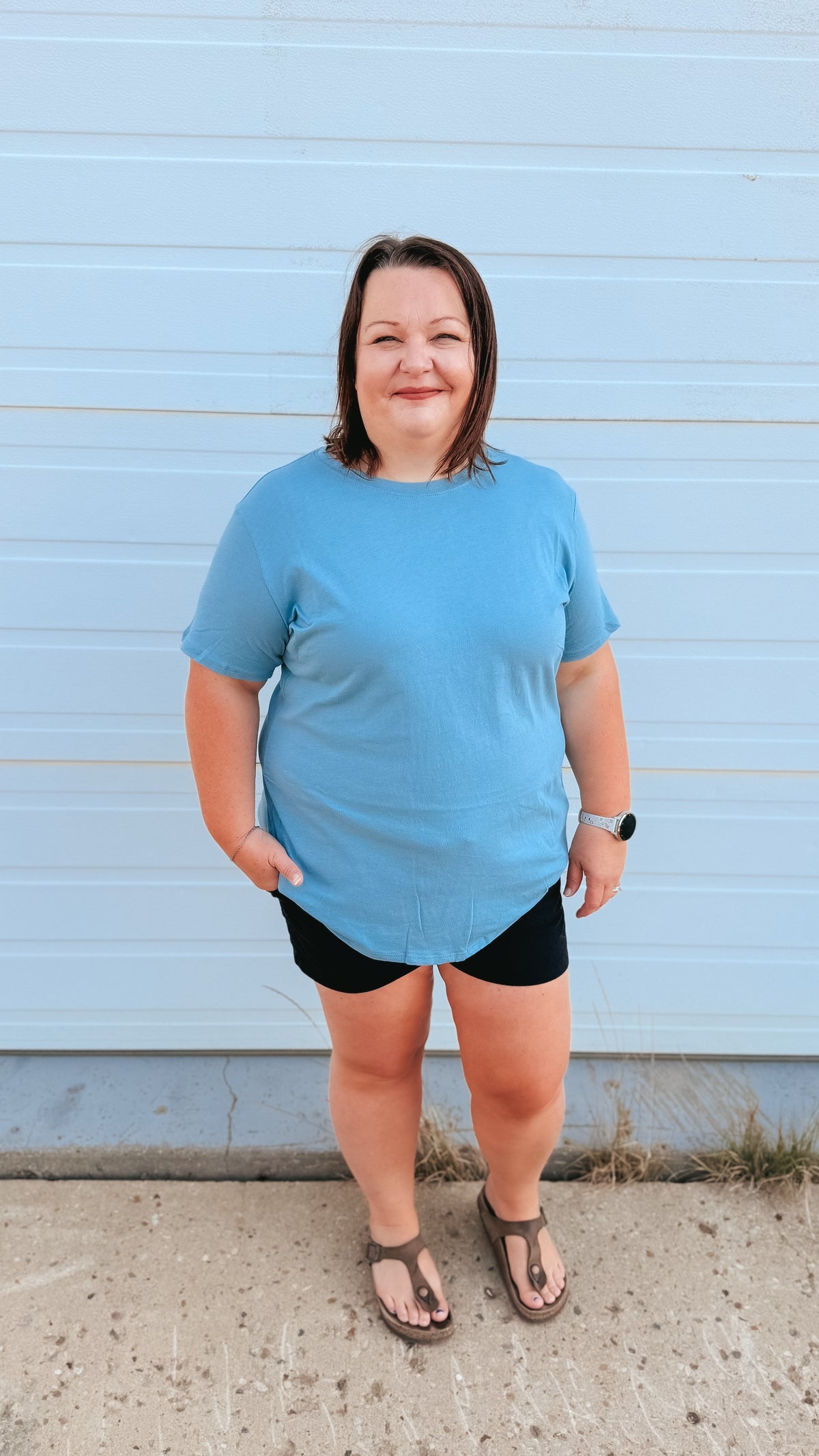 Julia Basic Tee | Blue Grey