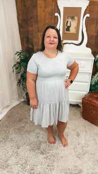 Beverly Tiered Dress: Grey