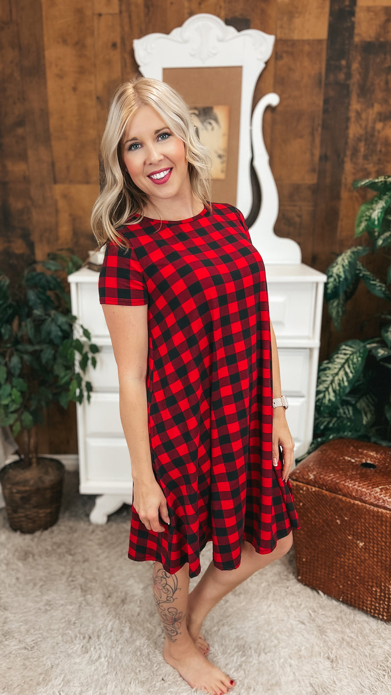 Linda Buffalo Plaid Dress | Red