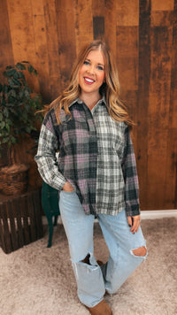 Jesslyn Plaid Flannel Top | Lavender