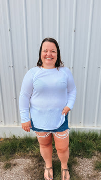 Leslie Waffle Long Sleeve | White