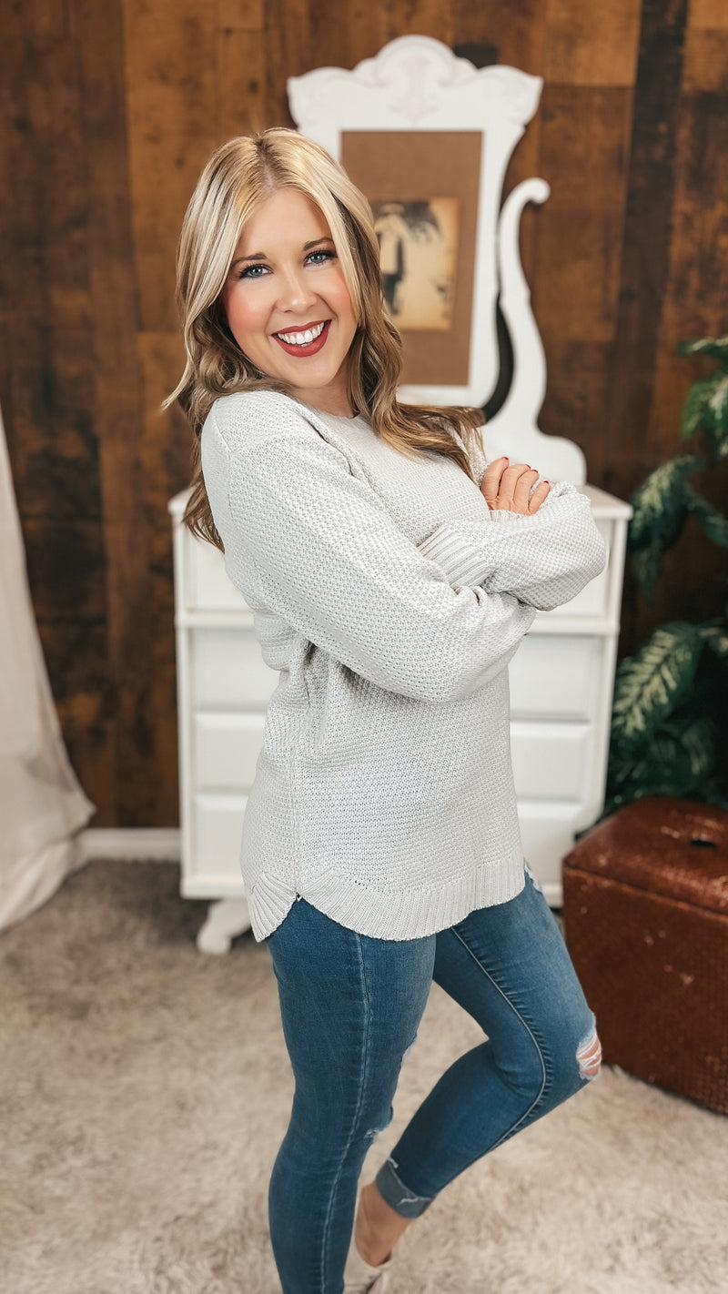 Scarlett Knit Sweater: Bone