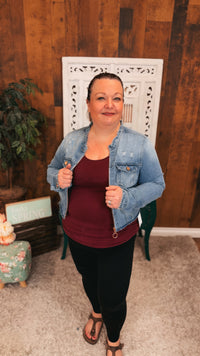 Joey Crop Denim Jacket | Medium Blue