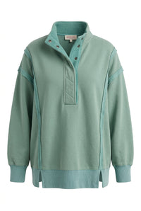 Charlene Snap Sweatshirt | Sea Green
