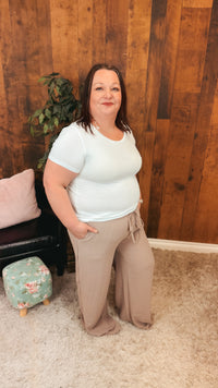 Crystal Wide Leg Pants | Taupe