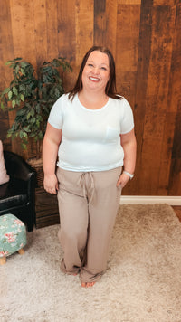 Crystal Wide Leg Pants | Taupe