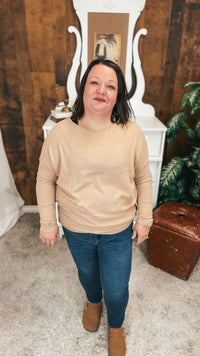 Cheryl Brushed Top | Taupe