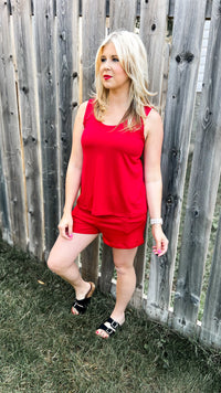 Payton Tank Top Short Set | Ruby