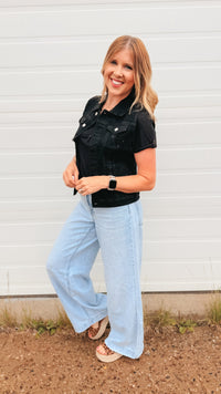 Evie Denim Vest | Black