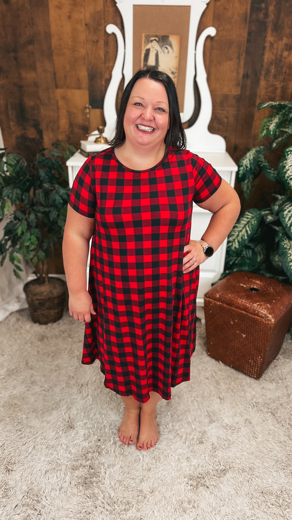 Linda Buffalo Plaid Dress | Red