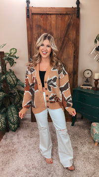 Jessica Floral Cardigan | Taupe