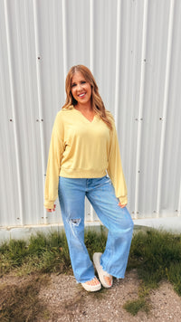 Tamara V-Neck Sweater | Yellow