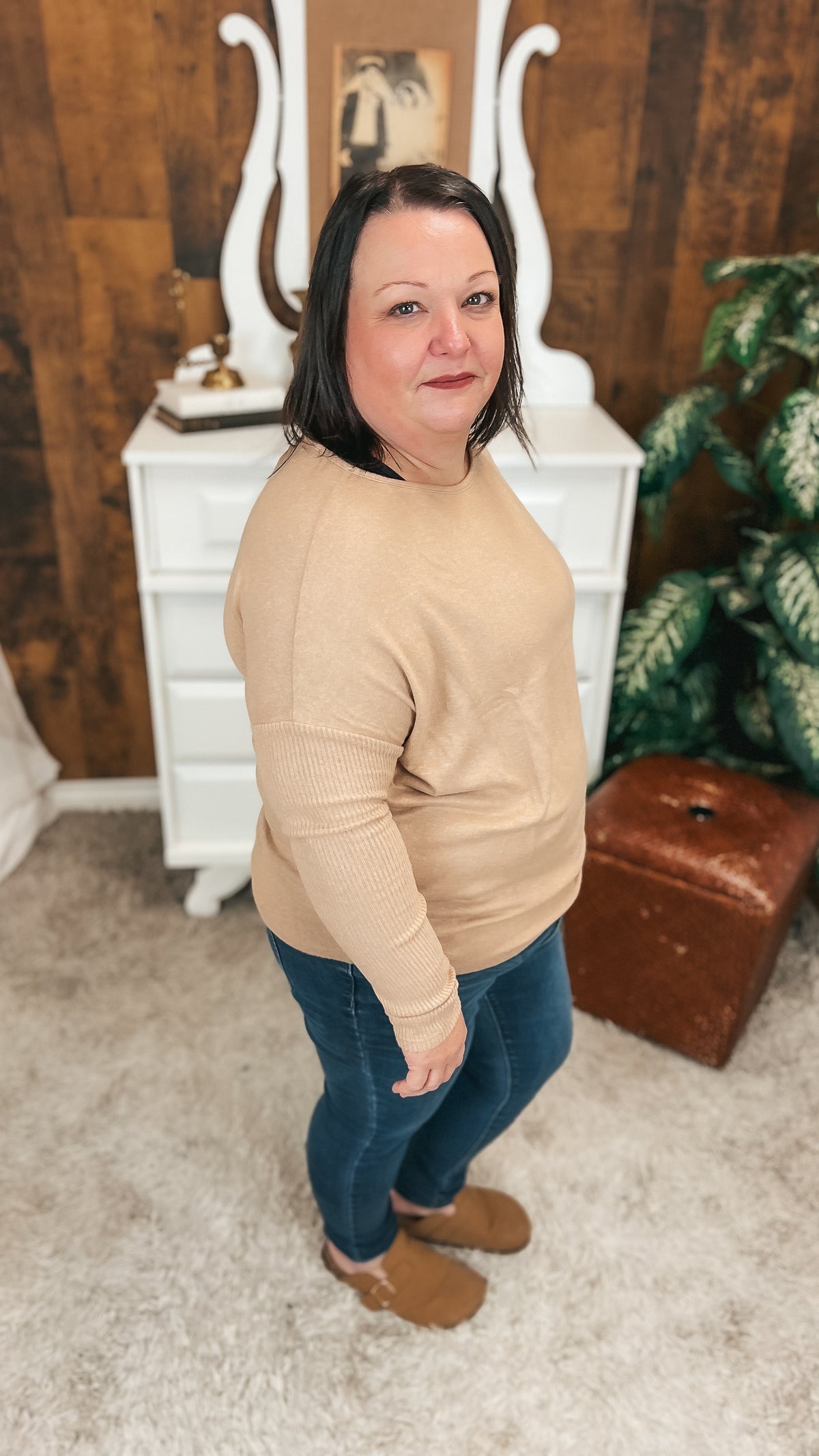 Cheryl Brushed Top | Taupe