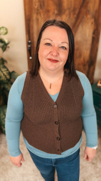 Amanda Knit Vest | Brown