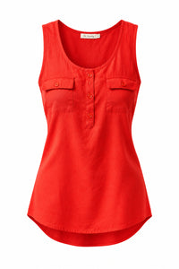 Coralee Pocket Tank: Red