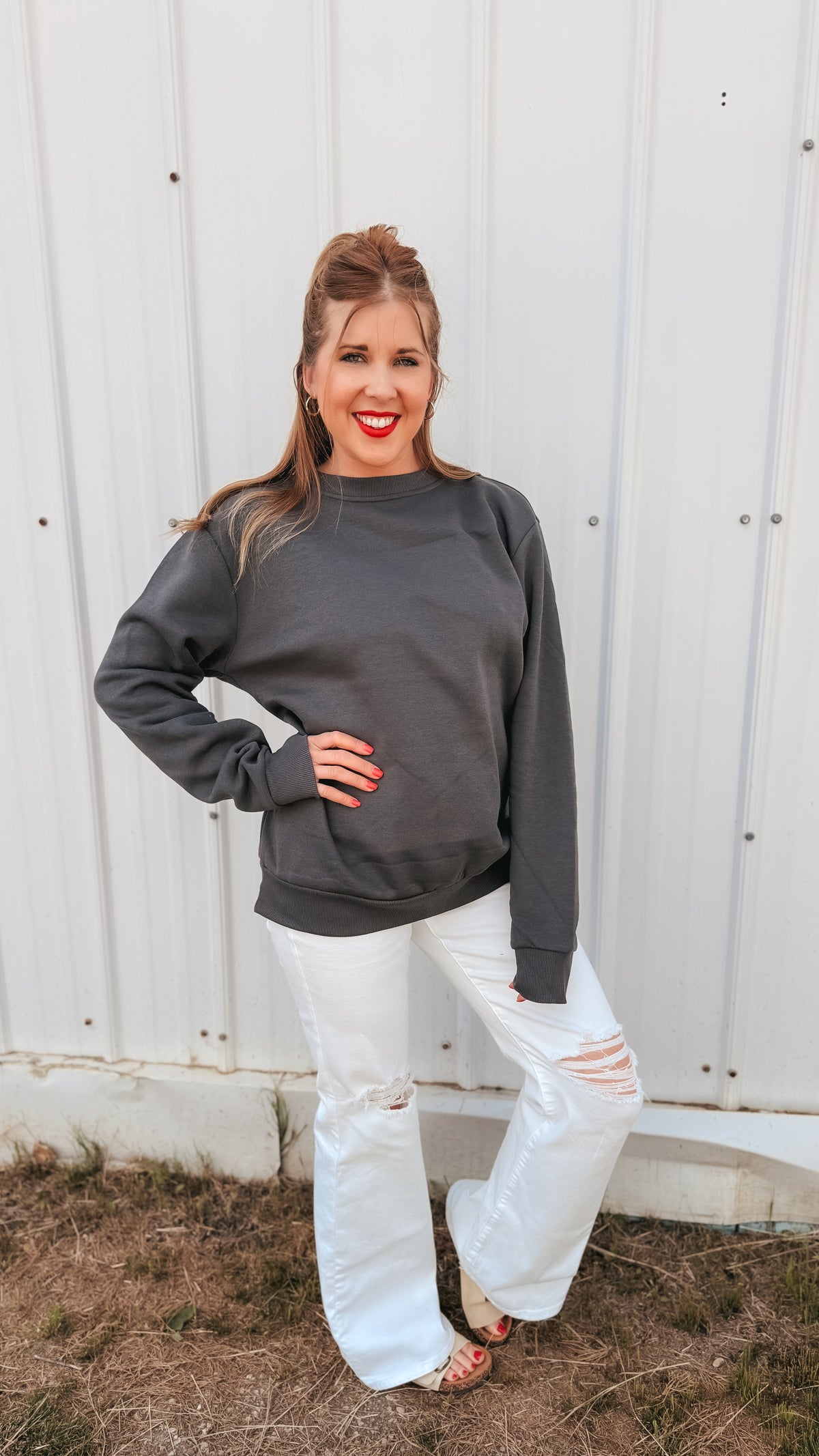 Holly Crewneck | Charcoal