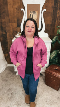 Nora Zip Hoodie | Antique Fuchsia