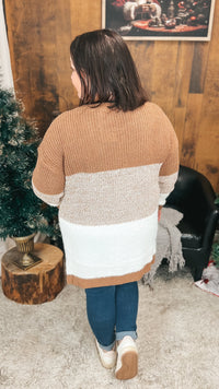 Helen Knit Cardigan | Brown & Ivory