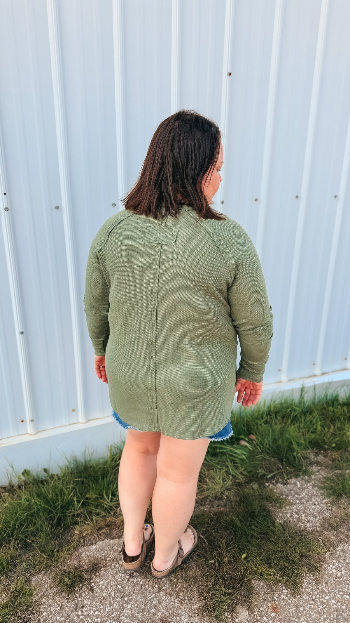 Leslie Waffle Long Sleeve | Army Green