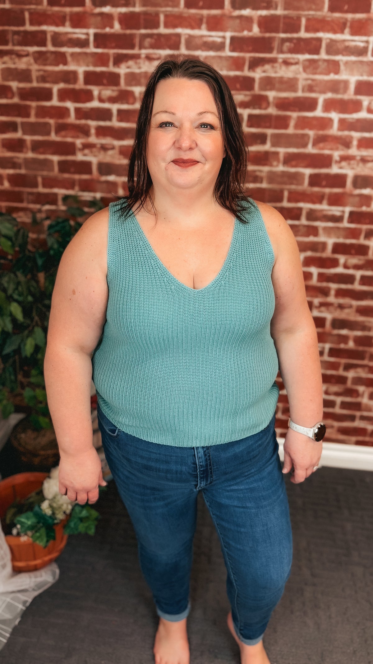 Abigail Knit Tank Top | Sage