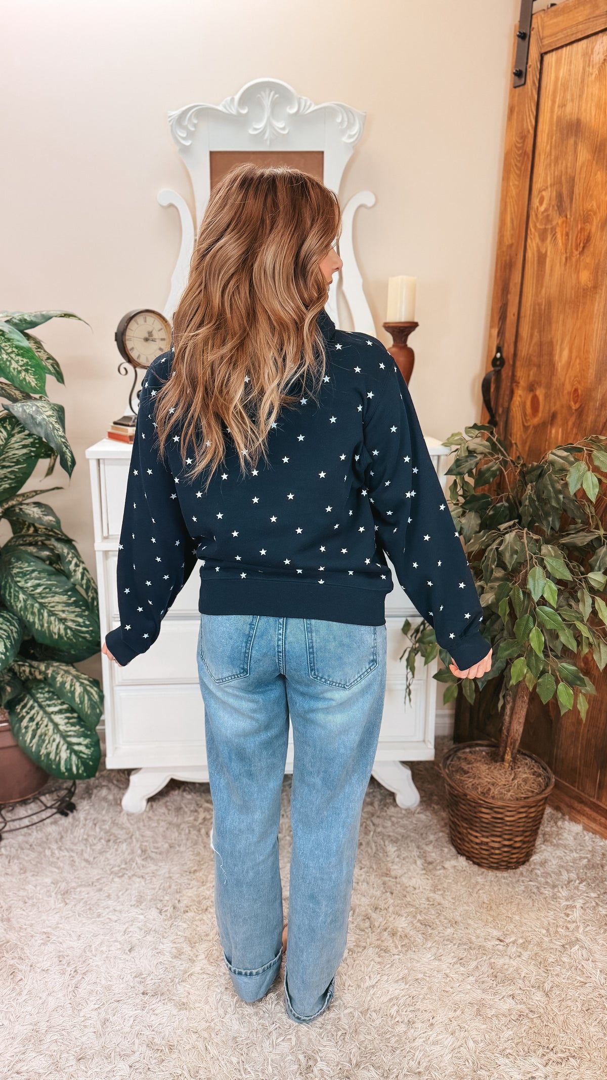 Arianna Star Hoodie | Navy