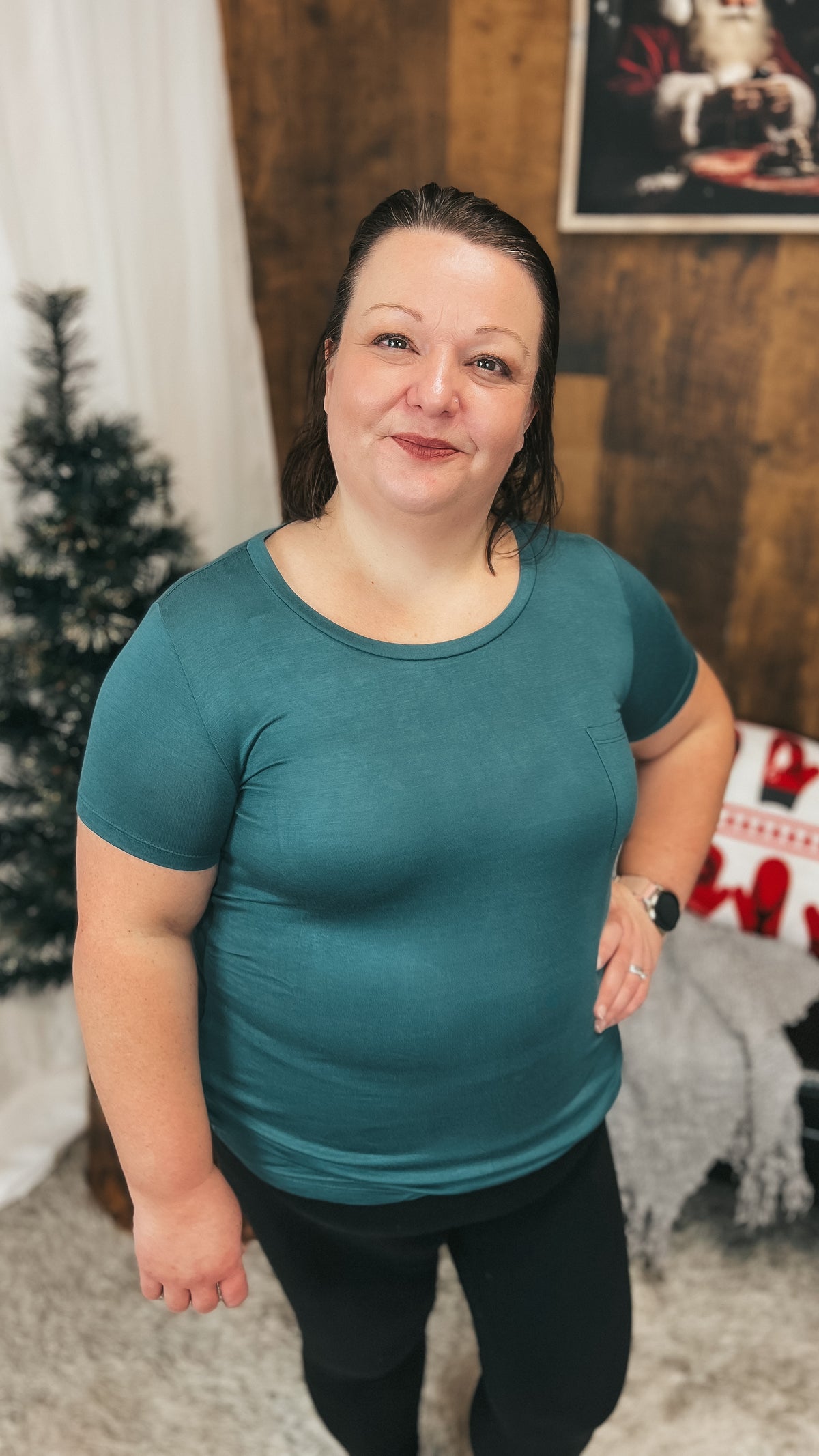 Laura Heathered Tee | Palm Leaf