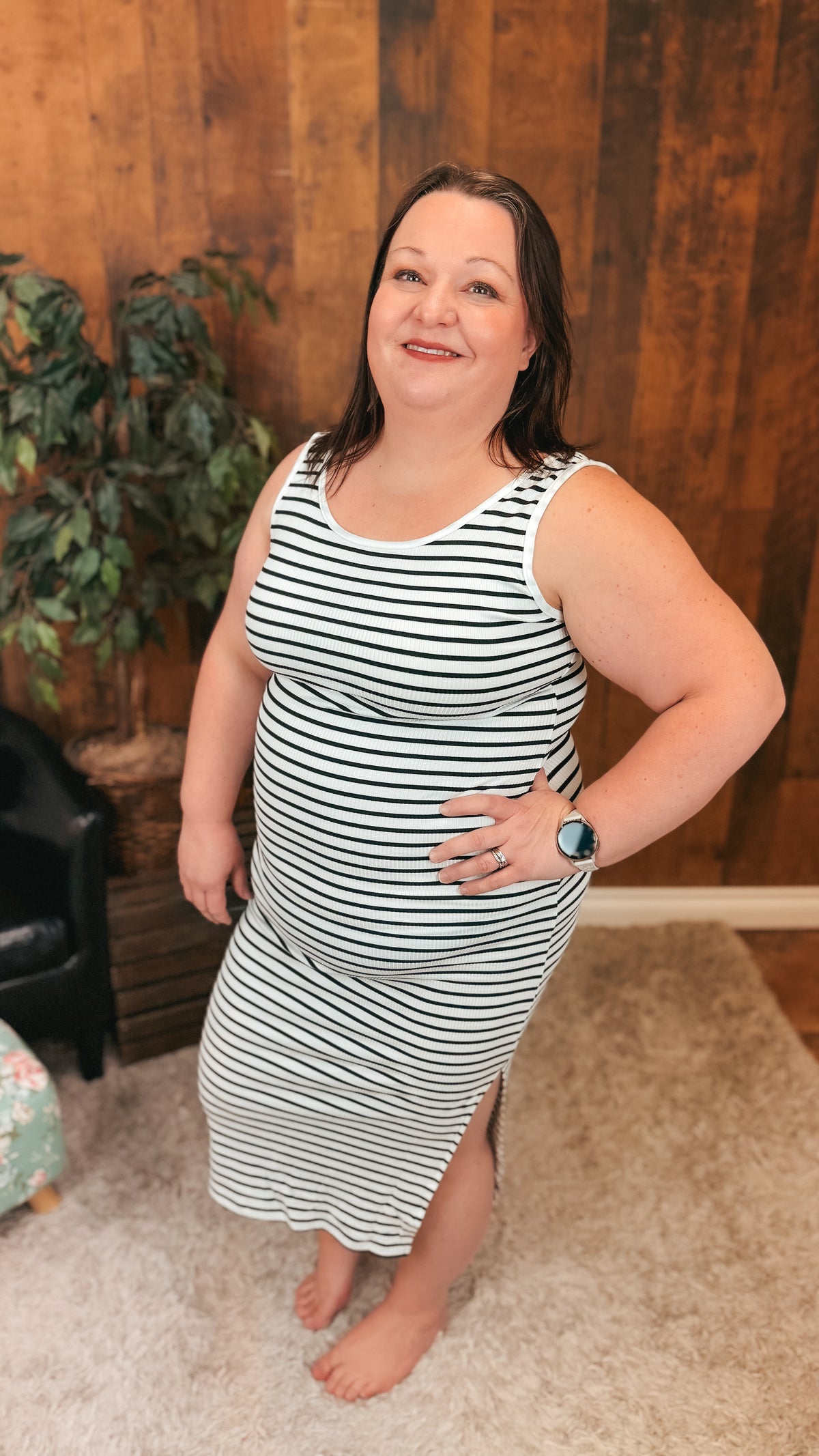 Claudia Stripe Sundress | White