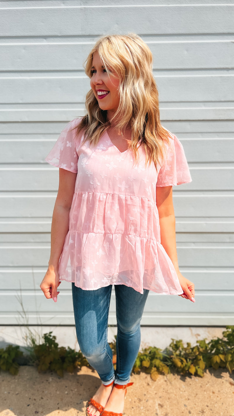 Aida Sheer Babydoll: Pink
