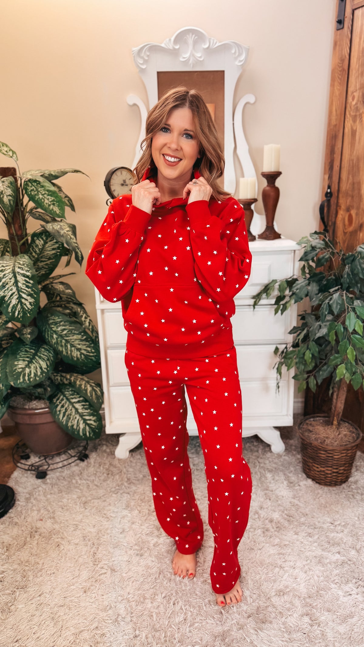 Arianna Star Hoodie | Red